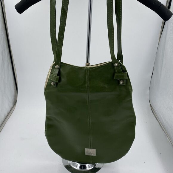 rafeal adon Handbags - Rafeal Adon Leather Shoulder Bag Olive Green Saddle Bag Boho Minimalist